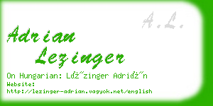 adrian lezinger business card